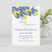 Mediterraans-citroenen- Huwelijksdiner repetitie- Kaart (Staand voorkant)