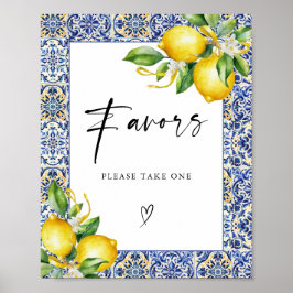 Mediterraans citroenen Vrijgezellenfeest gunsten t Poster