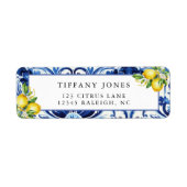 Mediterraans citroenen Vrijgezellenfeest retouradr Etiket (Voorkant)