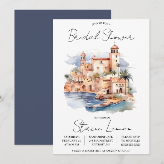 Mediterraans eiland, Reizen Thema Vrijgezellenfees Kaart (Voorkant / Achterkant)