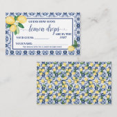 Mediterraans Hoeveel Lemon Drop Shower Game kaart Plaatskaartje (Voorkant / Achterkant)