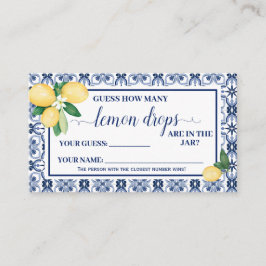 Mediterraans Hoeveel Lemon Drop Shower Game kaart Plaatskaartje