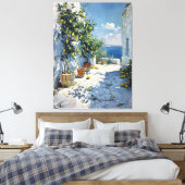 Mediterraans impressionisme met citroenen canvas afdruk (Insitu (Slaapkamer))