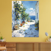 Mediterraans impressionisme met citroenen canvas afdruk (Insitu (Woonkamer))