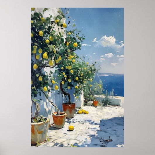 Mediterraans impressionisme met citroenen poster (Voorkant)