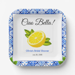 Mediterraans Italiaans Ciao Bella Bruiloftsfeest Papieren Bordje