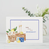 Mediterraans kleurrijk: jij zult mijn bruidsmeisje kaart (Staand voorkant)