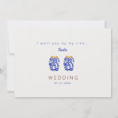 Mediterraans kleurrijk: jij zult mijn bruidsmeisje kaart (Achterkant)