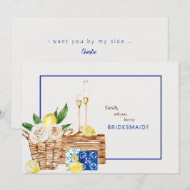 Mediterraans kleurrijk: jij zult mijn bruidsmeisje kaart