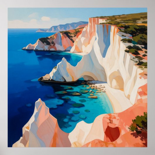 Mediterraans kustlandschap 🌊 poster (Voorkant)