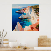 Mediterraans kustlandschap 🌊 poster (Keuken)
