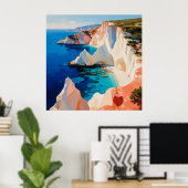 Mediterraans kustlandschap 🌊 poster (Thuiskantoor)