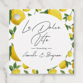 Mediterraans La Dolce Vita Citroen-Themabruiloft Bedankjes Labels