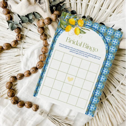 Mediterraans Lemon Vrijgezellenfeest Bingo Spel Ka Kaart