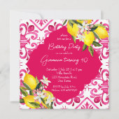 Mediterraans Majolica magenta tegels citroenfeest Kaart (Voorkant)