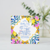 Mediterraans Majolica tegels citroenen verjaardags Kaart (Staand voorkant)