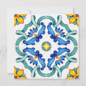 Mediterraans Majolica tegels citroenen verjaardags Kaart (Achterkant)