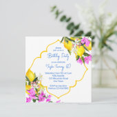 Mediterraans Majolica tegels citroenen verjaardags Kaart (Staand voorkant)