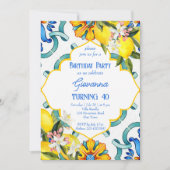 Mediterraans Majolica tegels citroenen verjaardags Kaart (Voorkant)