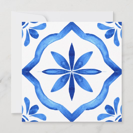 Mediterraans Majolica tegels citroenen verjaardags Kaart (Achterkant)