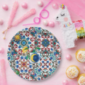 Mediterraans, Marokkaans, mozaïek, citroenkunst Papieren Bordje (Feest)