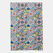 Mediterraans, Marokkaans, mozaïek, citroenkunst Theedoek (Verticaal)