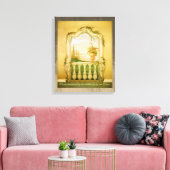 Mediterraans meerview muurschildering canvas afdruk (Insitu (Woonkamer))