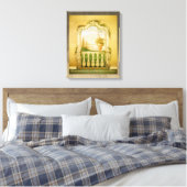 Mediterraans meerview muurschildering canvas afdruk (Insitu (Slaapkamer))