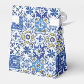 Mediterraans Mozaïek Tegels Bruiloft Baby Verjaard Bedankdoosjes (Achterkant)