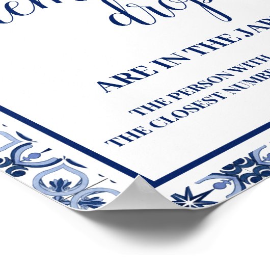 Mediterraans Raad hoeveel citroen druppels spel Poster (Hoek)