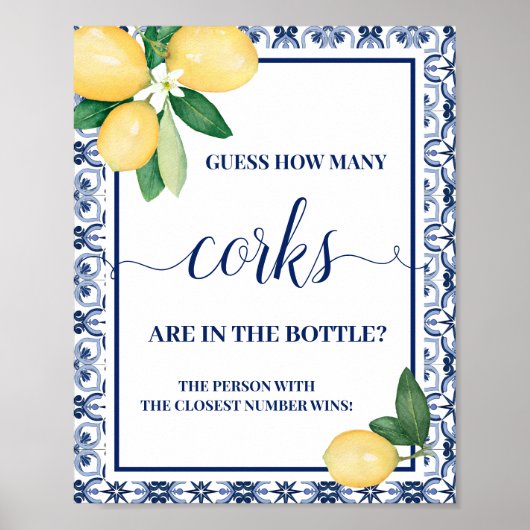 Mediterraans raden hoeveel kurken douchegame poster (Voorkant)