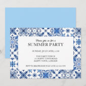 Mediterraans Tegel Lijst Zomerfeest Kaart (Voorkant / Achterkant)