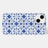 Mediterraans tegelblauw en wit Case-Mate iPhone case (Achterkant (horizontaal))