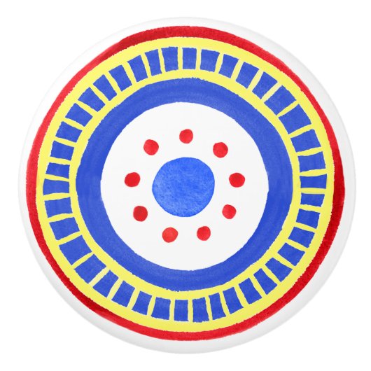 Mediterraans Volkskunst Keramiek Knop (Voorkant)