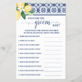 Mediterraans Wat zei Groom Douche Game Kaart (Voorkant)