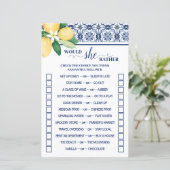 Mediterraans wil ze liever douchen spel Kaart (Staand voorkant)