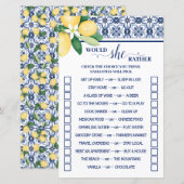 Mediterraans wil ze liever douchen spel Kaart (Voorkant / Achterkant)