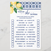 Mediterraans wil ze liever douchen spel Kaart (Voorkant)