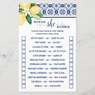 Mediterraans wil ze liever douchen spel Kaart