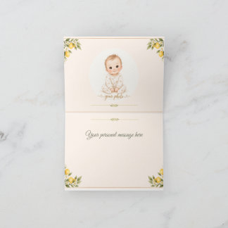 Mediterraanse citroen babyshower bedankkaart | W