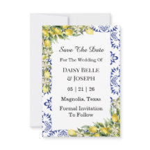 Mediterraanse Citroen Blauwe Mozaïek Tegel Trouwfe