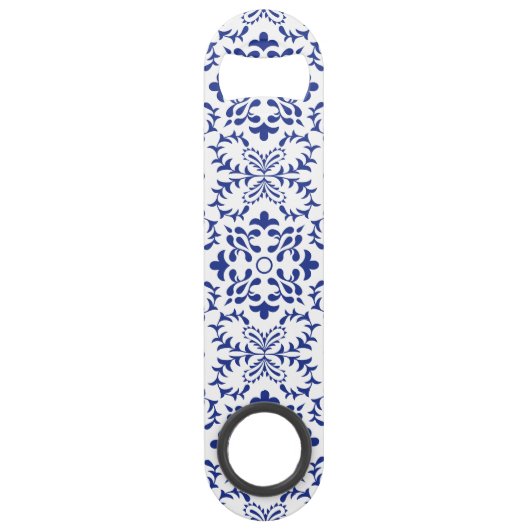 Mediterraanse Citroen Blauwe Mozaïek Tegel Trouwfe Speed Flessenopener (Voorkant)