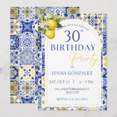 Mediterraanse citroen Italiaans 30th Any Age Verja Kaart (Voorkant / Achterkant)