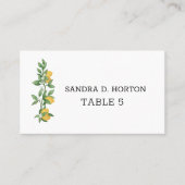 Mediterraanse citroen plaats kaart bruiloft partij plaatskaartje (Voorkant)