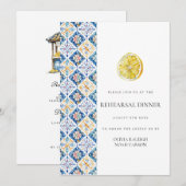 Mediterraanse citroen repetitie diner uitnodiging (Voorkant / Achterkant)