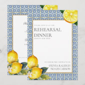 Mediterraanse citroen repetitie diner uitnodiging (Voorkant / Achterkant)