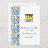 Mediterraanse citroen repetitie diner uitnodiging (Voorkant / Achterkant)