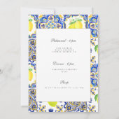 Mediterraanse citroen repetitie diner uitnodiging (Achterkant)