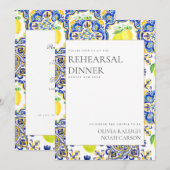 Mediterraanse citroen repetitie diner uitnodiging (Voorkant / Achterkant)