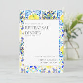 Mediterraanse citroen repetitie diner uitnodiging (Staand voorkant)